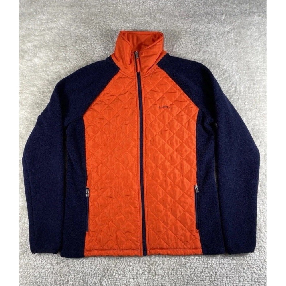 Lauren Active Jacket Womens Large L-RL Ralph Lauren Full Zip Quilted Fleece‎